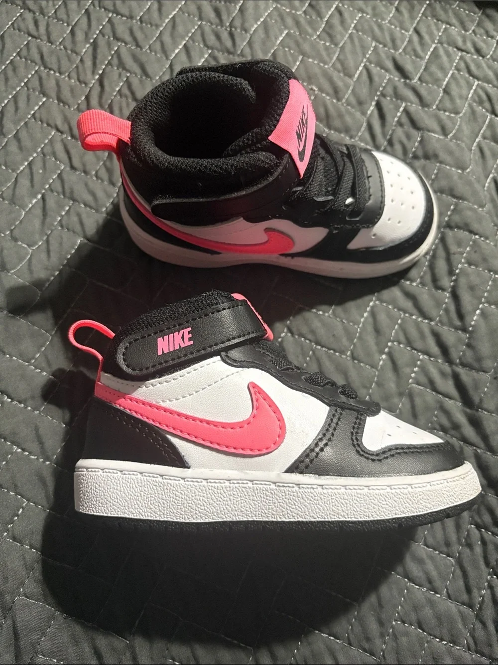 Nike Kids Black, White & Pink High-Top Sneakers